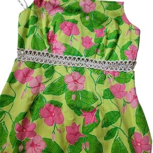 Lilly Pulitzer Vintage 90s Floral Shift Dress Size 4 | Tropical Preppy Resort